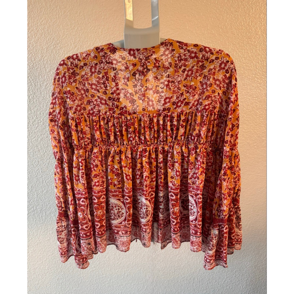 Free People Lorriane Tiered Kimono with Bonus Tank Small Boho Hippie Flowy NWOT - Picture 4 of 11